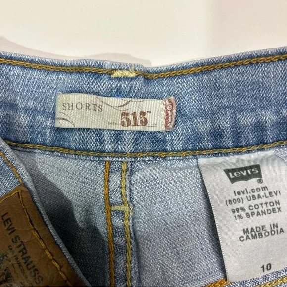 Levi’s 515 Jeans Shorts Women’s 10 Blue Cotton Outdoor Stretch Roll Up Vintaged - Picture 9 of 14